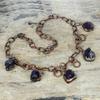 African amethyst rough necklace electroformed copper necklace adjustable chain necklace handmade copper jewelry gemstone necklace for gifts