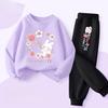 Cute Rabbit Printed Baby Girls Spring New Style Hoodies Sets Children's Sweatshirt Sweatpant Two Piece Suit Kids Outdoor Outfits