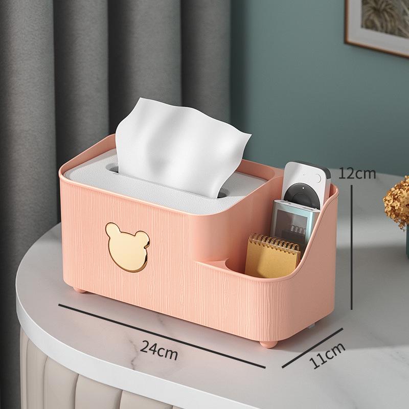 Gold-Plated Bear Tissue Box Cover - Cute, Multifunctional for Living Room or Restaurant
