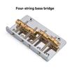 4-saitige feste Brücke Elektrische Bassbrücke Verstellbare Saiten-Bassbrücke Bass-Hardware Metalltextur für Elektrischen Bass