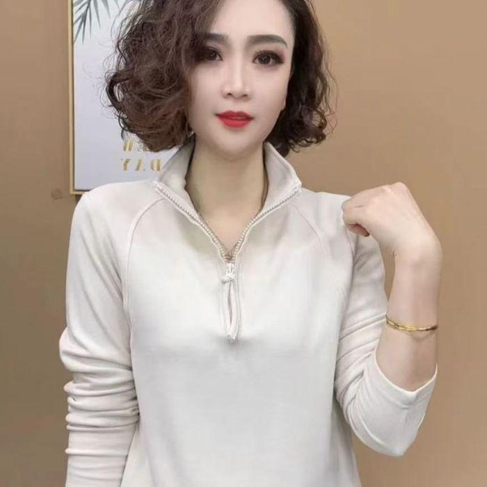 

2025 Spring and Autumn Slim-fit Versatile German Velvet Winter Bottom Shirt Women s European Long Sleeve T-Shirt German Velvet Inner Top 4XL