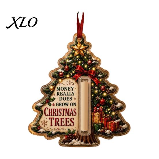 Reusable Holiday Gift Ornament Christmas Money Holder Ornament, Acrylic Stocking Cash Hanging Decor Keepsake Pendant for Tree, Festive with