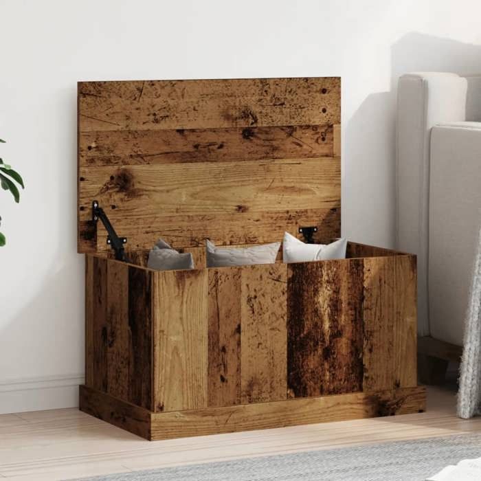VidaXL Boîtes de rangement vieux bois 70x40x38 cm bois d'ingénierie, boîte à outils, bac de rangement, rangement d'outils, 857161
