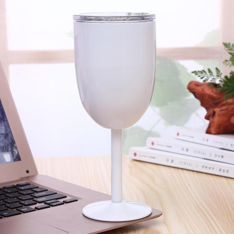 Stainless Steel Insulated Wine Glass with Straw Lid Stemmed Travel Tumbler Stainless Steel Tumbler with Straw 501-600ml