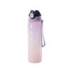 Fashionable Large-Capacity Water Bottle with Lanyard – Gradient Frosted Design for Men, Women, and Students 1L Outdoor Sports Bottle