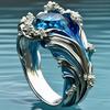 Ocean Series Wave Resin Ring Ladies Wave Opening Ring