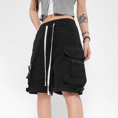 Women's Cargo Shorts Baggy Casual Big Pockets Wide Legs Half Pants Street Style Clothing Summer