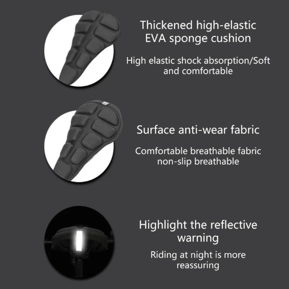 Comfortable EVA Bike Seat Cover Blcak Bike Accessories Bicycles Saddle Covers Thickene Sponge Pad Bike Seat Cushion Cover