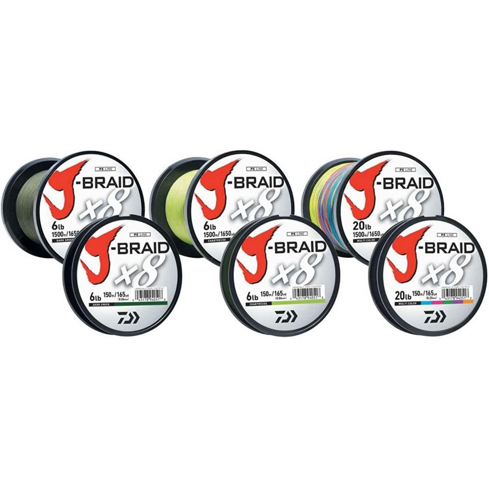 Daiwa J Braid 300m 8 Strand Round Braid Line 50lb Dark Green