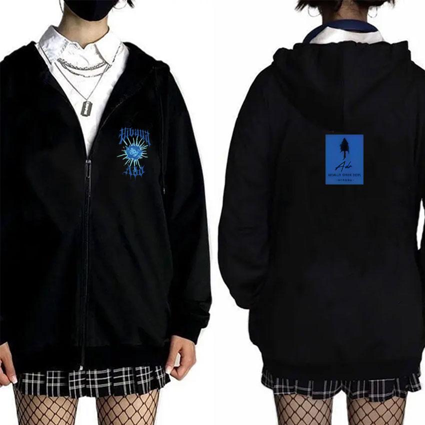 Ado World Tour 2025 Hibana Zipper Hoodie Men Women Clothing Fashion Japanese Style Streetwear Unisex Casual Fleece Zip Up Jacket