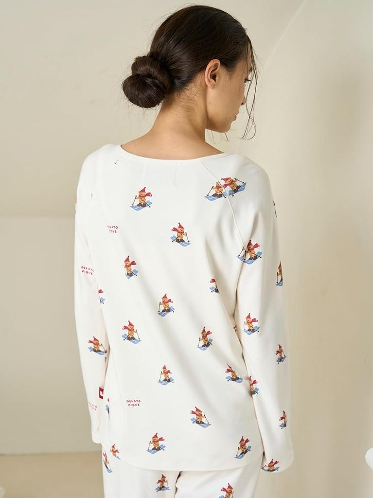 Ski Bear Print Long PWCT255250IVRF [HOLIDAY] T-Shirt