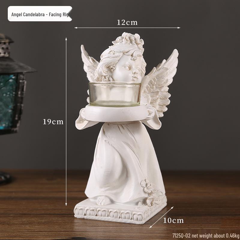 

Европейский ангел смола подсвечник фигурка - Ретро настольное украшение для романтических ужинов при свечах