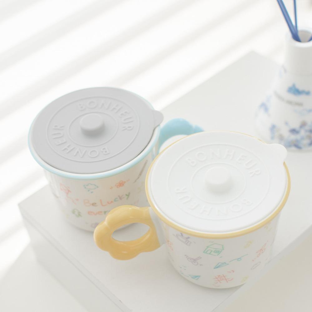 Round Silicone Glass Cup Cover Dustproof Mug Sealed Cap Useful Cup Lid Kitchen