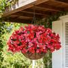 1/2Pcs Hanging Artificial Bougainvillea Speetabilis with Coconut Palm Flower Basket UV Resistant Fake Flower Indoor Outdoor Faux Bloom Decoration