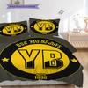 BSC YB Muster Bettwäsche Steppdecke Set Bettbezug Kissenbezug Heimdekoration Geburtstagsgeschenk (1 Bettbezug + 2 Kissenbezüge, ohne Füllung)