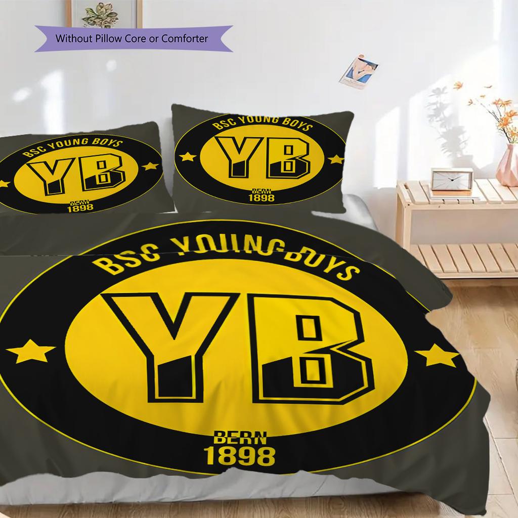 BSC YB Muster Bettwäsche Steppdecke Set Bettbezug Kissenbezug Heimdekoration Geburtstagsgeschenk (1 Bettbezug + 2 Kissenbezüge, ohne Füllung)