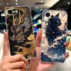 Clear For iPhone 16e A3212 A3409 A3410 A3408 Cover For iPhone 16e Case Fashion Luxury Flowers Cute Funny Painted Soft Bumper