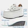 9cm Kuh Wildleder Echtes Leder Damen Vulkanisierte Schuhe Plateau Keil Skateboarden Hohe Absätze Freizeit Sommerschuhe