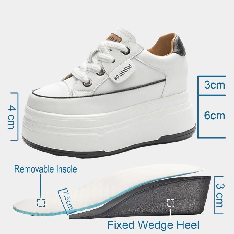 9cm Kuh Wildleder Echtes Leder Damen Vulkanisierte Schuhe Plateau Keil Skateboarden Hohe Absätze Freizeit Sommerschuhe