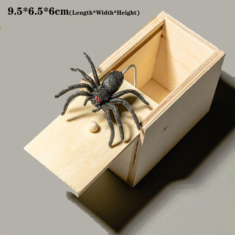 

Игрушка-пранк Деревянная пугалка-коробка с пауком, спрятанная в кейсе, шутка, розыгрыш, игра, детская, взрослая, забавная бежевый