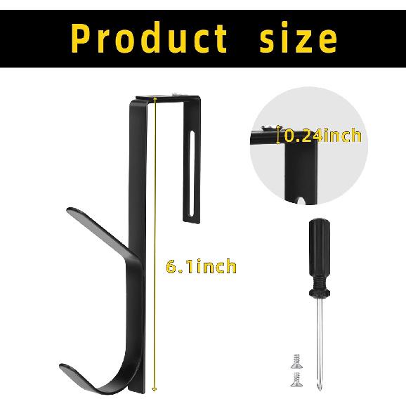 Wehhbtye Adjustable Double Coat Hooks,Thick Cubicle Wall Coat Hook,Metal Over The Panel Double Hook Adjusted to Fit 1.35 to 3.5 Inch Thickness Panels