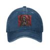 Santa Muerte Saint Death Goth Mexican Muertos Skull Washed Denim Cap  Baseball Caps Adjustable Hat Summer Unisex Baseball Hats