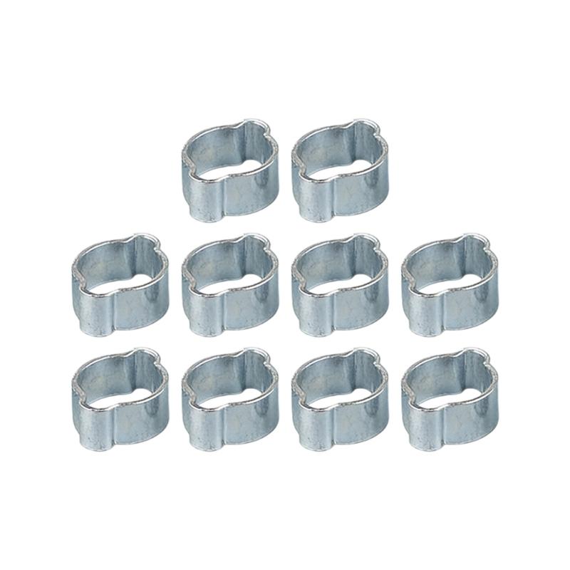 Packung mit 10 Edelstahl 304 Doppelkopf-Schlauchschellen Einfach zu bedienen für sichere Rohrverbindung in Sanitär & Automobil