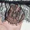 Black Double Pleated Tulle Embroidered Eyelash Lace Fabric DIY Evening Dress Skirt Cuff Curtain Hem Swimsuit Sewing Accessories