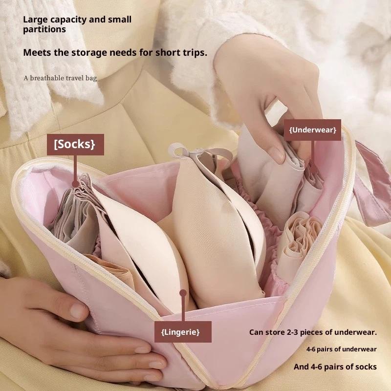 1Pcs Portable Travel Underwear Socks Bra Organizer Bag Polyester Fiber Handheld Storage Bag For Intimate Clothes Ball Shaped