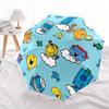 1pc Cute Automatic Folding Umbrella - 8-Rib Iron Frame, Windproof, Portable Sunshade with Plastic Handle for Travel & Outdoor Activities, Ou