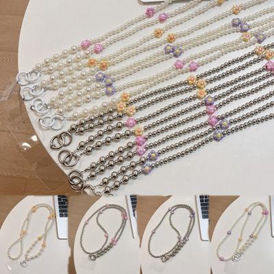 Flower Beads Crossbody Phone Strap Bag Chain Phone Neck Straps Mobile Phone Lanyard  Lanyard Patch