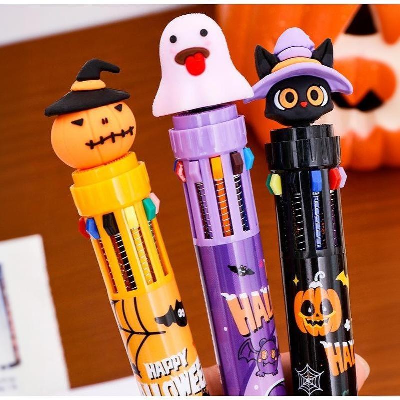 1/3Pcs Ghost Pumpkin Halloween Theme Ten Color Pens,Halloween Carnival Party Favors,Gift Bag Fillers Souvenir Prizes Gift