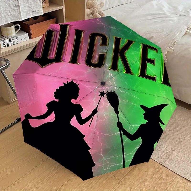 1pc Wicked Fantasy Automatic Folding Umbrella, Portable Collapsible Design, Casual Outdoor Accessory L1127091