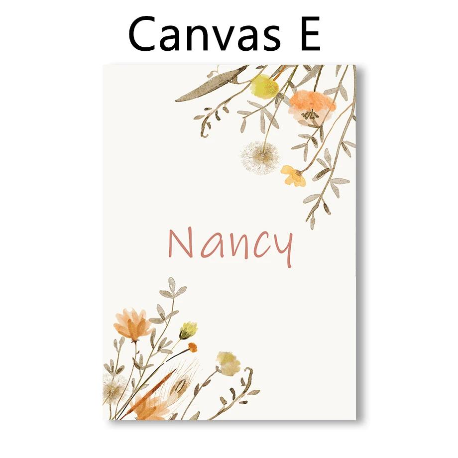 

Бохо Радуга Бабочка Цветочный Тюльпан Полевой Цветок Пользовательские Постеры с Именем Ребенка Акварель Детская Настенная Живопись Печать на Холсте Декор Комнаты 70x100cm No Framed