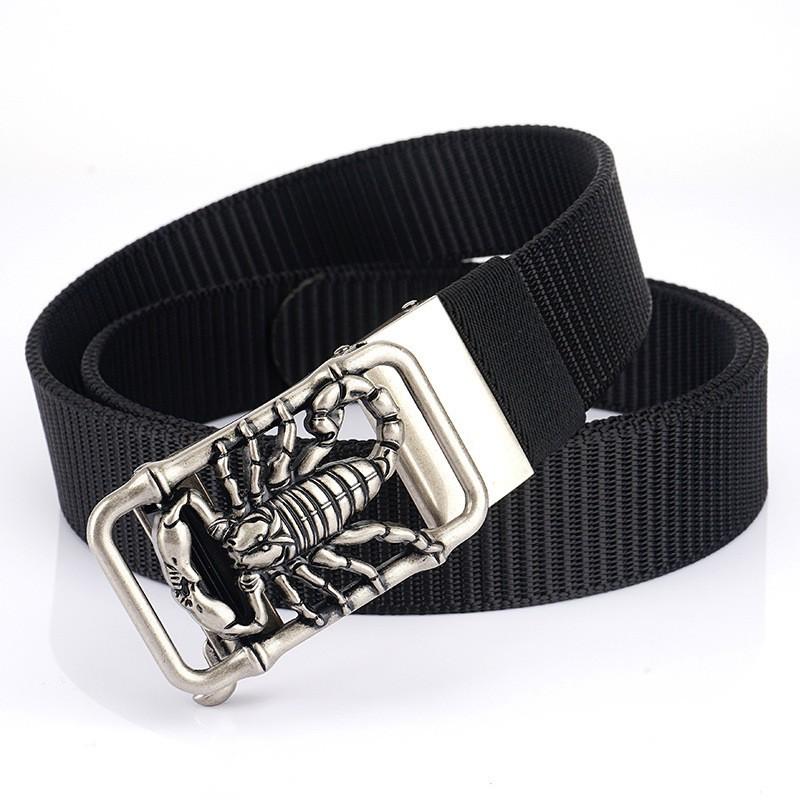 

Non-porous Toothless Alloy Automatic Buckle Youth Canvas Belt Men s Nylon Casual All-match Korean Trend 120cm
