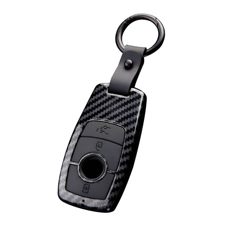 Car 3 Button Key Fob Cover Case Holder Bag Shell Fit For Mercedes-Benz A B C E S CLA GLE GLS W213 W205 W463 Carbon Fiber Style