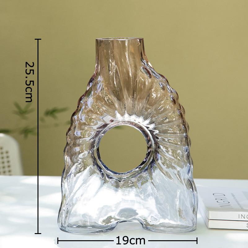Hollow Transparent Glass Vase Hydroponics Plant Pots Table Decoration Flower Arrangement Floral Vases Room Aesthetic Decor