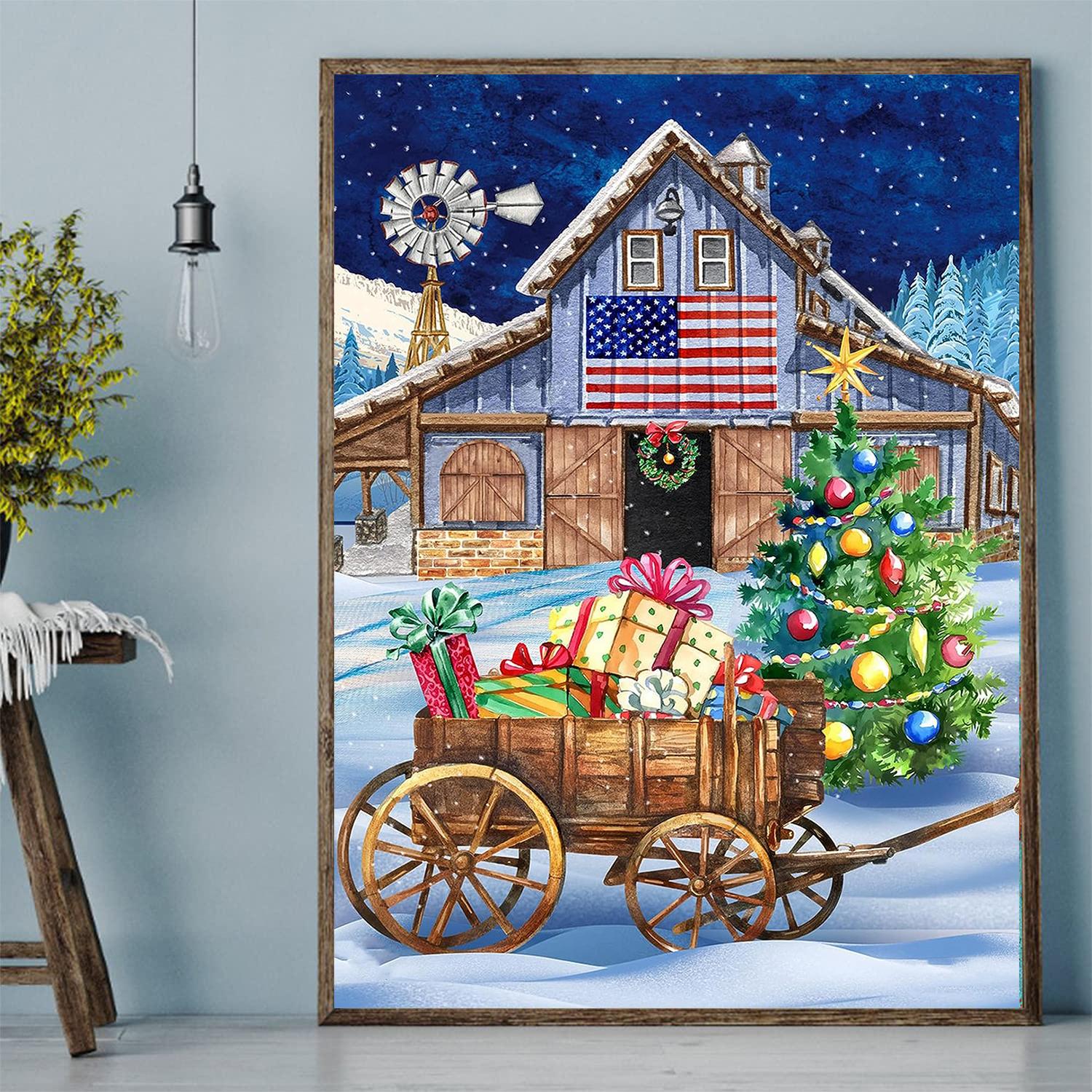 

DIY Алмазная картина Рождественский набор для вышивки крестом Мозаика Искусство Алмазная картина Полный круг/Квадратный алмаз Украшение дома