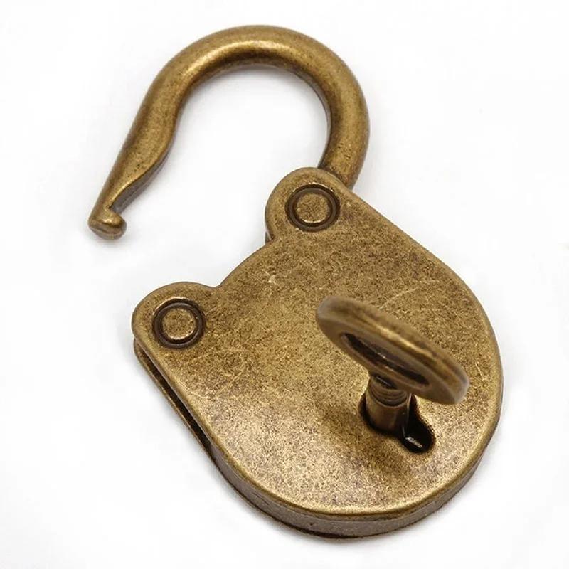 Bronze Vintage Old Antique Style Mini Archaize Padlocks Key Lock Notebook Luggage with Key Lock Home Usage Hardware Decoration