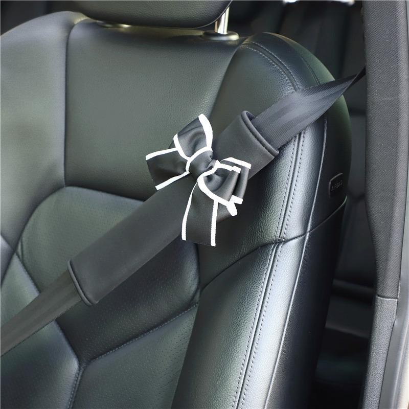2pcs Seat Belt Covers Car Shoulder Pad Seat Belt Car Accessories for Adults Youth Kids Interior Princess Bow Decor Car