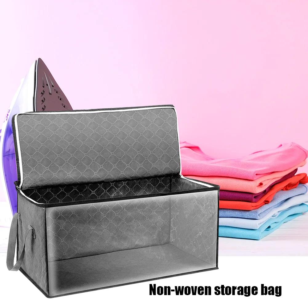 4/1PCS Large Capacity Foldable Clothes Storage Bag Organizer Reinforced Handle for Blankets Bedding with Lids Zipper Storage Bag