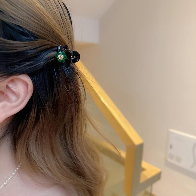Korean Hair Accessories Temperament Rhinestone Flower Simple Small Grab Clip Broken Hair Forehead Bangs Princess Head Hairpin