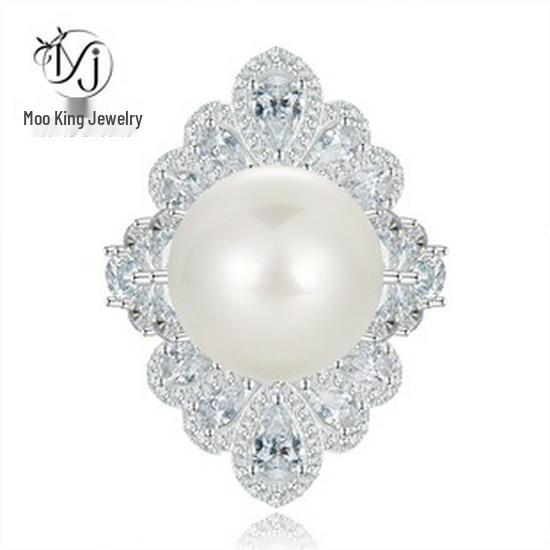 Mujing High-End Simulated Diamond Gemstone Ring for Women - Micro-paved Zircon.