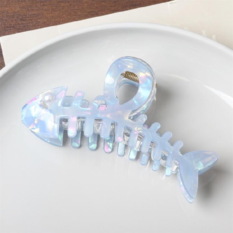 Nacreous Fish Bone Hair Clip Slip Resistant Design Lightweight Hairpin For Women Girls Soft Feel Wear