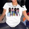 Europäisches und amerikanisches T-Shirt mit Fleckenprint, Rundhalsausschnitt, Frühling und Sommer, lässiges kurzärmeliges Rundhals-Top, kurzärmeliges Damen-T-Shirt