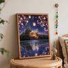 Disney DIY Oil Painting Art Painting Kit Tangled Lantern Night Home Wall Decor Handmade Gift for Lovers Romantic Scene Crafts