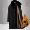 Men's Winter Plush Wool Coat, Warm Long Chenille Jacket for Middle-Aged and Elderly