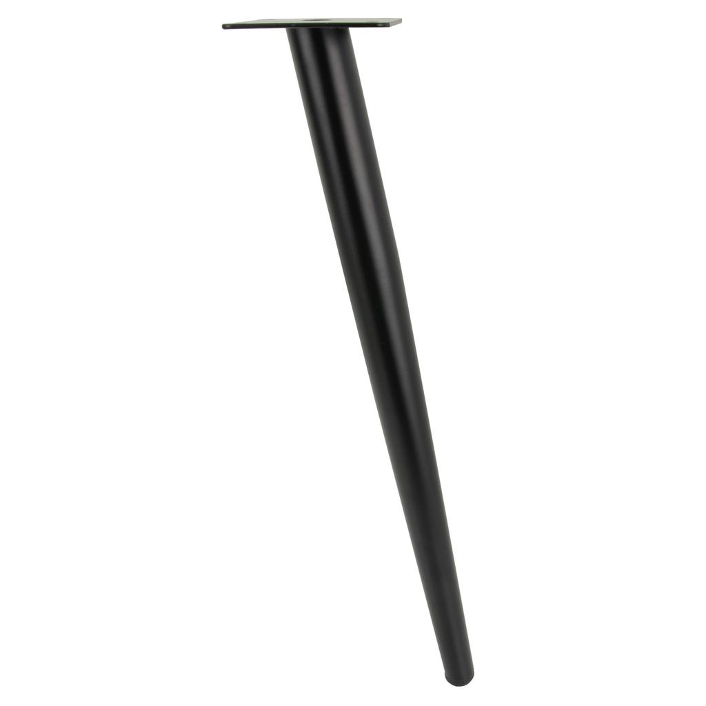 Furniture leg, oblique pin, black, 40 cm