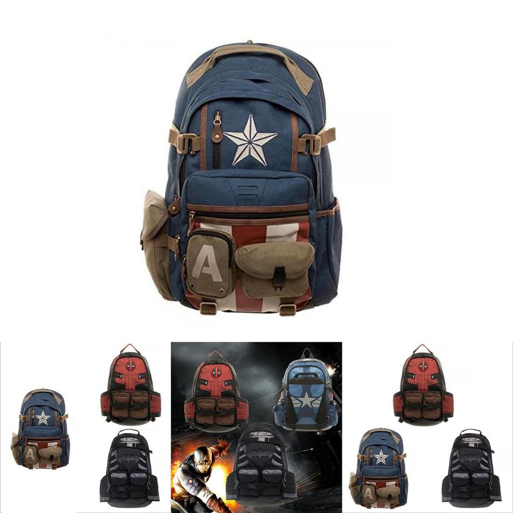 Marvel Deadpool Alleanza degli Eroi Batman Capitan America Zaino Perfetto Per Ragazzi!