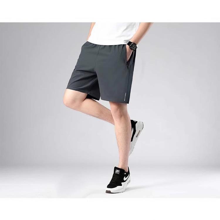 Men's Ice Silk Quick-Dry Casual Sports Shorts - Loose, Thin, Five-Point Length Plus Size